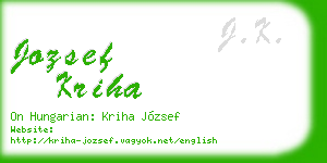 jozsef kriha business card