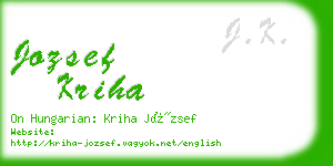 jozsef kriha business card